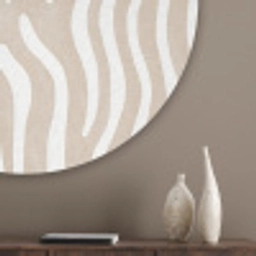 Abstract - Zebra - Beige Akoestische PET Vilt - Rond klein 838 -sfeer5_closeup