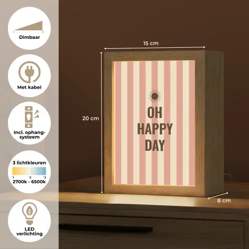 Quote - Zomer - Strepen Light Box met kabel (Tafellamp) klein -USP_NL