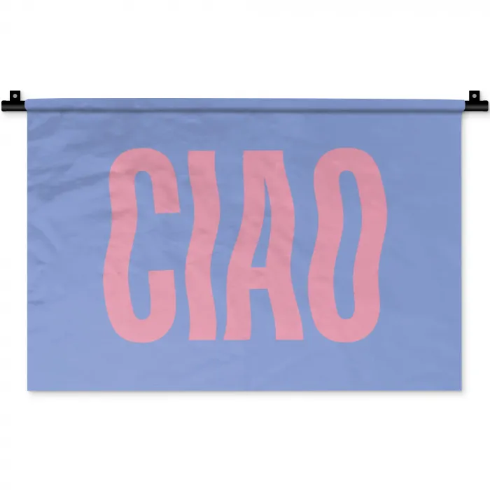 Ciao - Roze - Blauw - Golvend Wandkleed katoen klein -zz3d