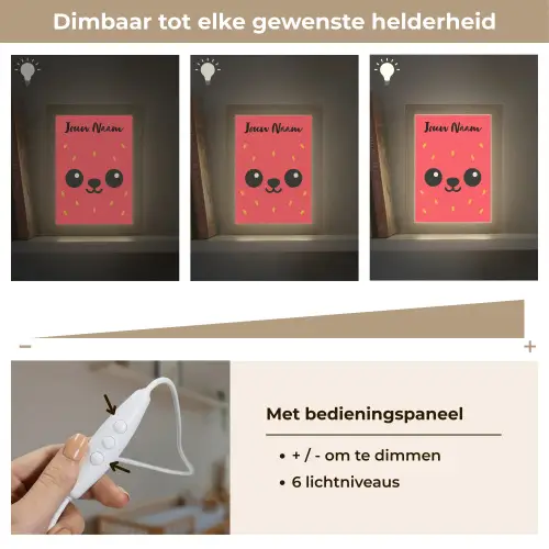 Aardbei - Gezichtje - Rood Light Box met kabel (Kinderlampje) klein -USP_dimbaarNL