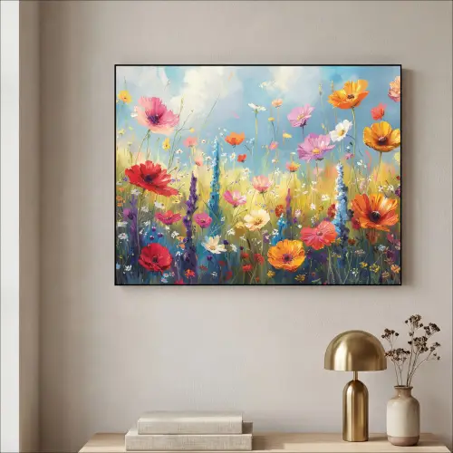 Bloemen - Natuur - Botanisch - Kunst Textielframe - compleet frame klein -sfeer2