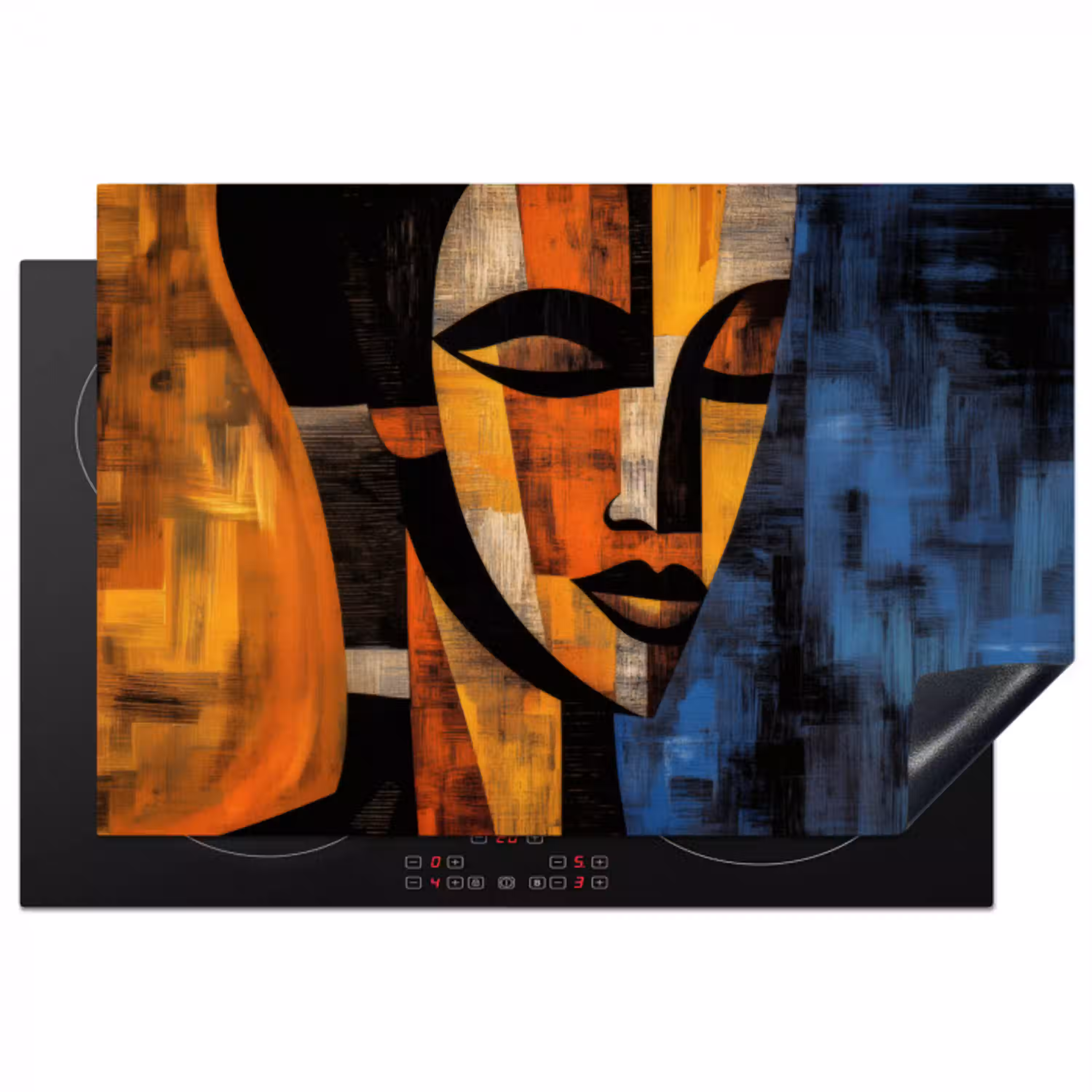 Abstract - Portret - Kleurvakken Inductie beschermer vinyl 3mm klein -3d