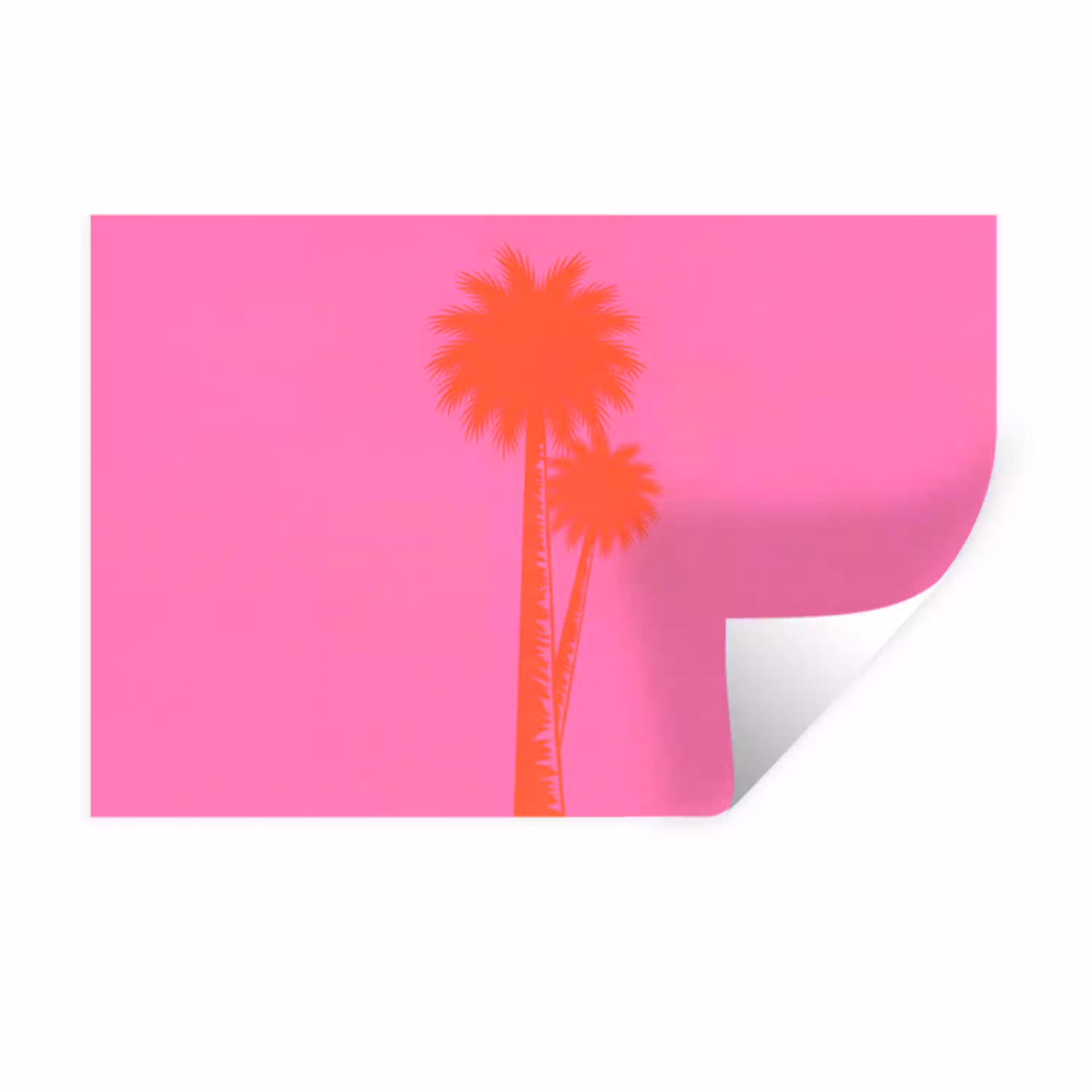 Palmbomen - Modern - Roze Muursticker klein -3d