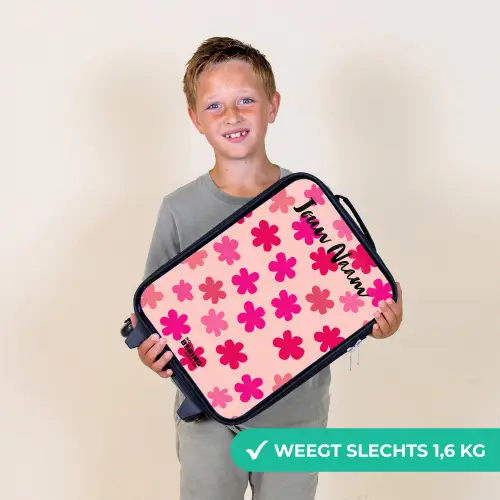 Bloemen - Patroon - Roze Kinderkoffer - Zwart klein -sfeer4_NL