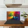 Boom - Kleurrijk - Modern - Abstract keuken achterwand spatscherm klein -sfeer2