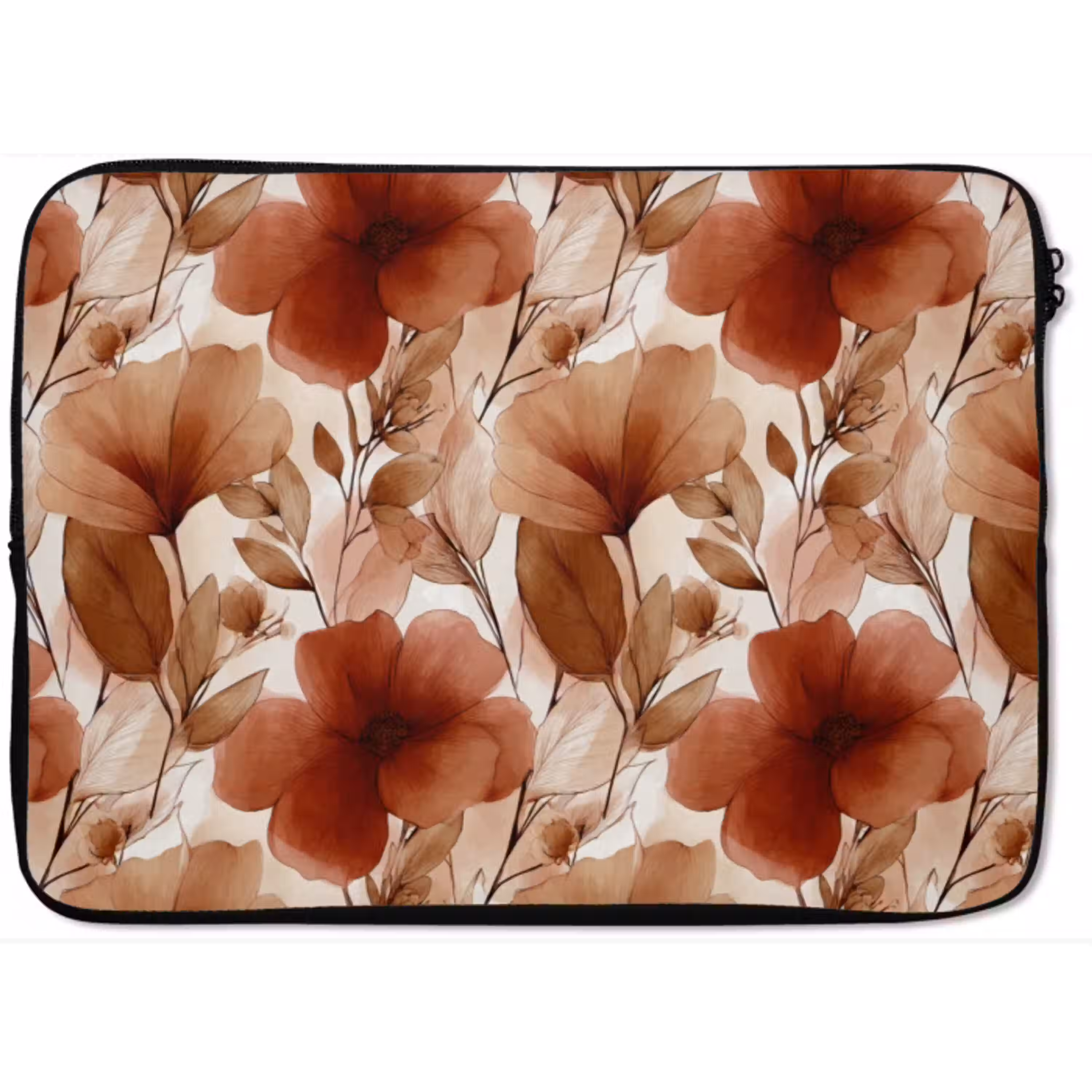 Bloemen - Aquarel - Botanisch - Terracotta laptophoes neopreen klein 279 -zkaufland3dotto