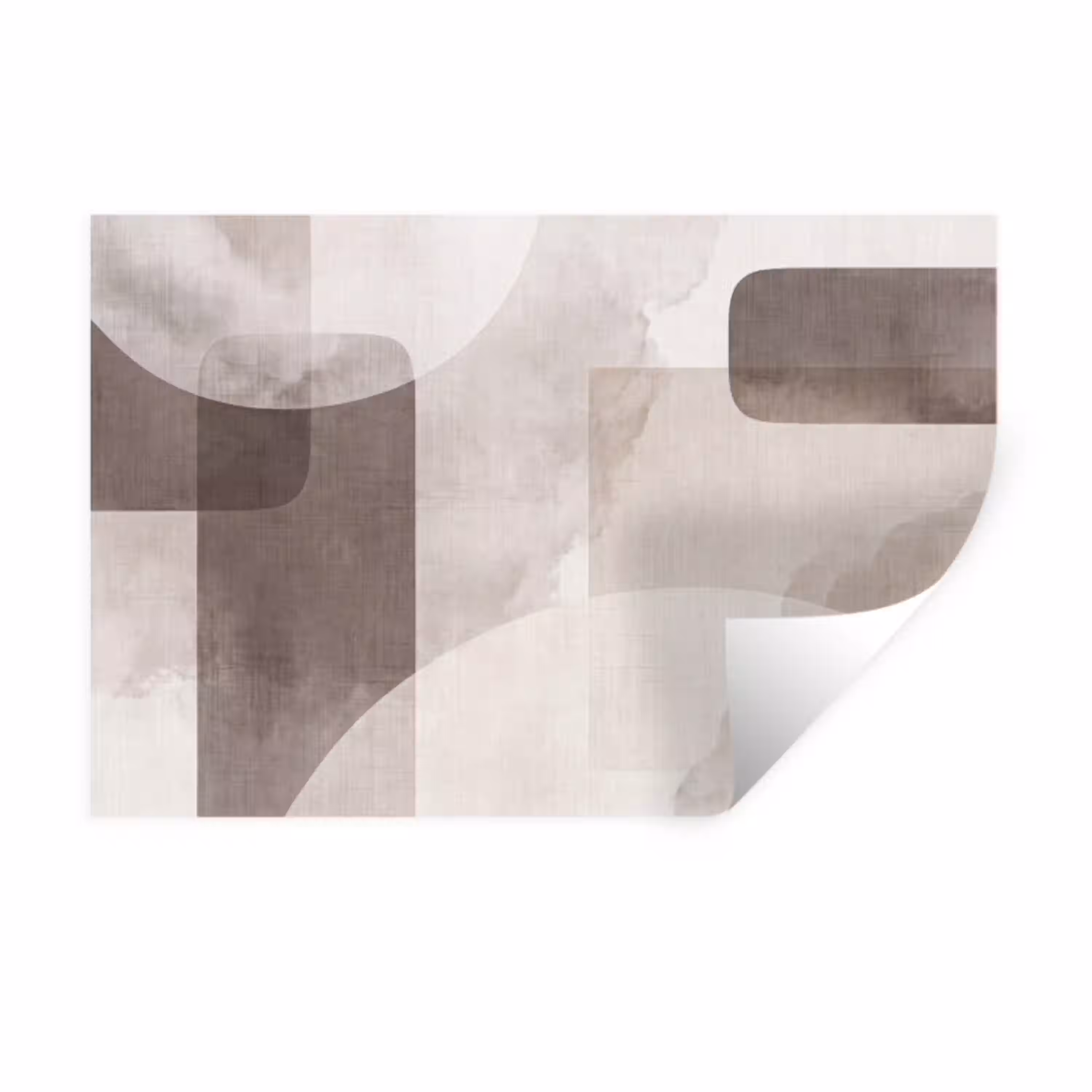Abstracte vormen - Beige Muursticker klein -3d