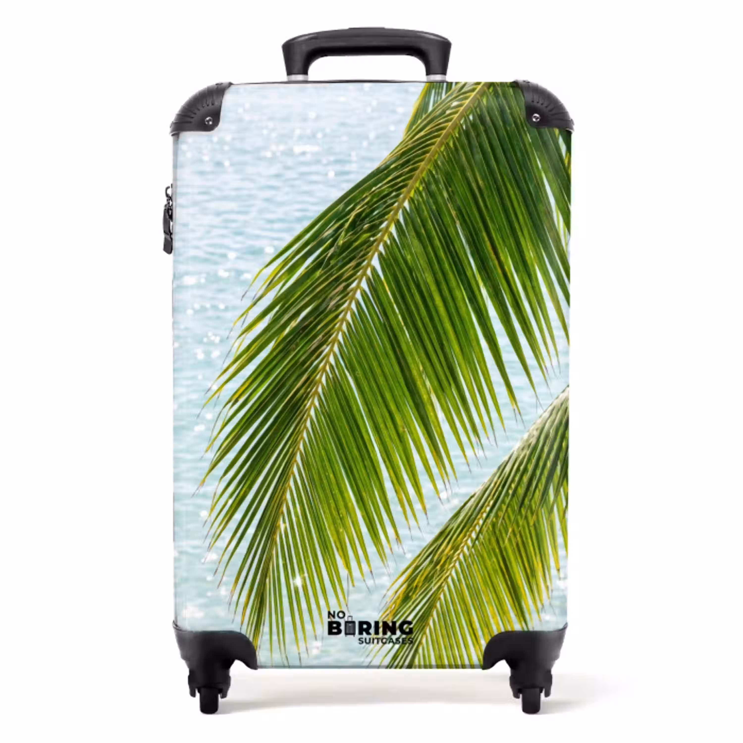 Boom - Bladeren - Water - Tropisch - Groen NBS - Handbagage koffer - Volwassenen Unisex middel -productfoto_recht