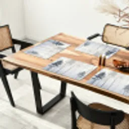 Bos - Bomen - Mist - Natuur - Illustratie - Grijs Placemat vinyl groot -zzsfeer4_Kitchenyeah-website