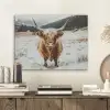 Schotse Hooglander - Sneeuw - Winter - Dieren PET vilt klein -sfeer1