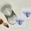 Bij - Modern - Delfts - Blauw onderzetter kurk middel -sfeer4