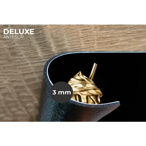 Milkshake - Goud - Drinken - Zwart Placemat vinyl groot -closeup