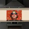 Vrouw - Kleurrijk - Dierenprint - Bloemen keuken achterwand spatscherm klein -sfeer1