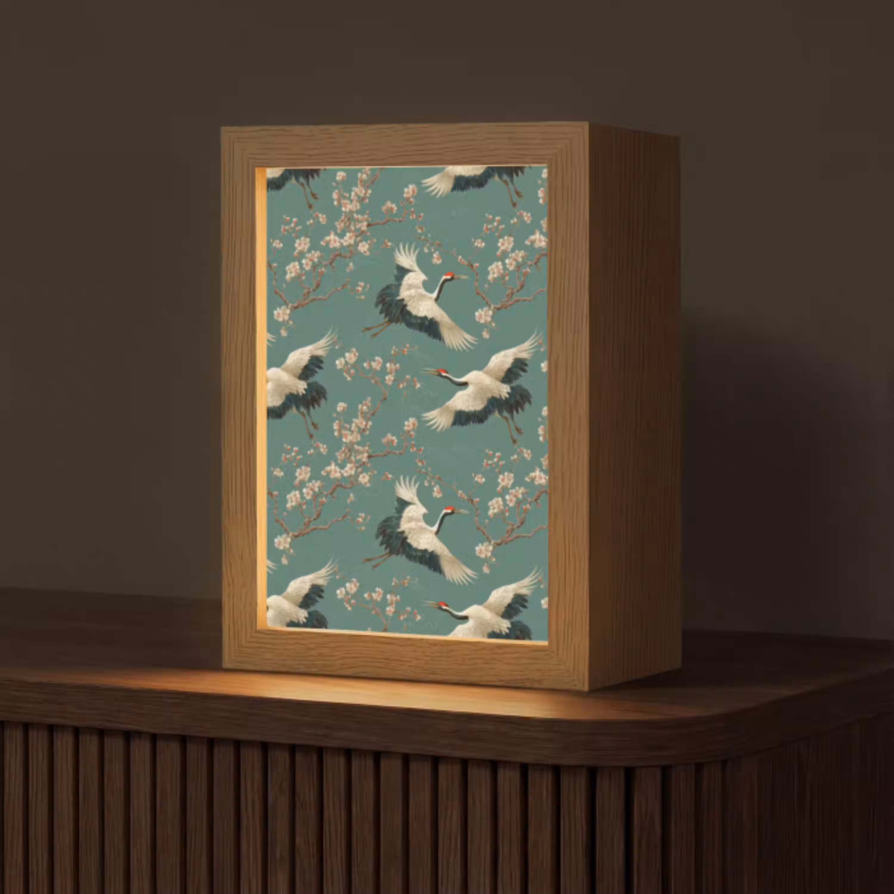 Kersenbloesem - Kraamvogels - Groen Light Box met kabel (Tafellamp) klein 925 -z3d_website
