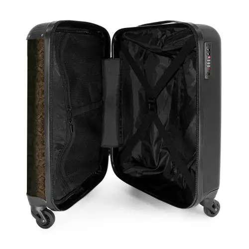 Bruin slangenhuid met symmetrische schubstructuur NBS - Handbagage koffer - Kinderen Unisex middel -binnenkant
