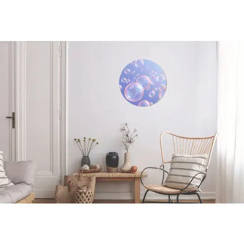 Pastel - Bubbels - Dromerig Wandcirkel aluminium klein -woonkamer