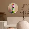 Cupcakes - Gestapeld - Kleurrijk - Fruit Wandcirkel plexiglas klein -sfeer1