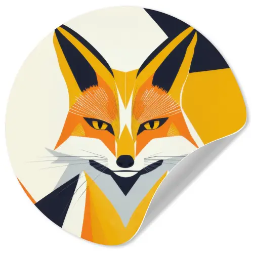 Vos - Oranje - Abstract - Driehoeken Wandcirkel behangsticker klein -3d