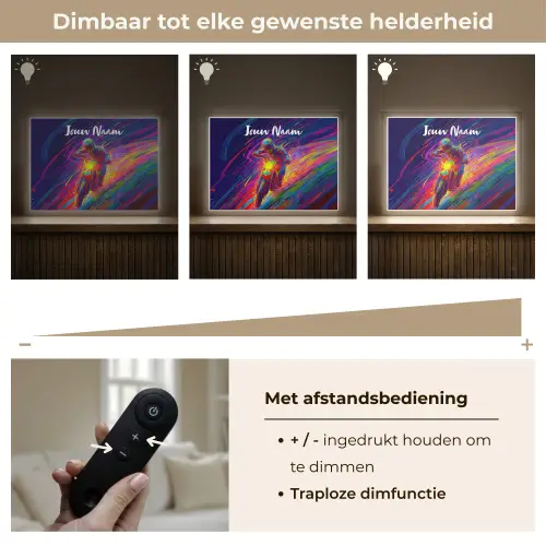 Crossmotor - Neonkleuren - Lijnen - Helm Light Box met batterij (Wandlamp kind) middel -USP_dimbaarNL