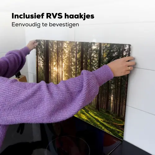 Bos - Gras - Zonlicht Inductie beschemer met haakjes klein -ky-ophangen-nl