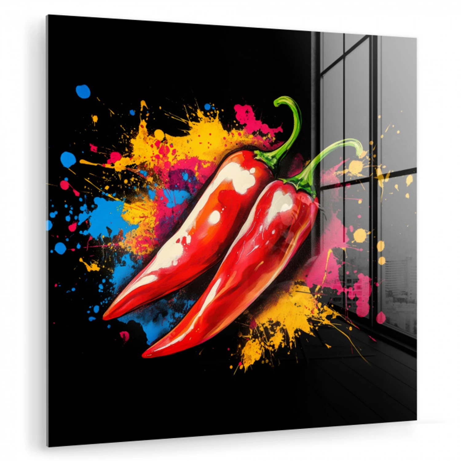 Peper - Graffiti - Verf - Abstract - Modern - Kleurrijk plexiglas 5mm klein -zzzproduct_nieuw