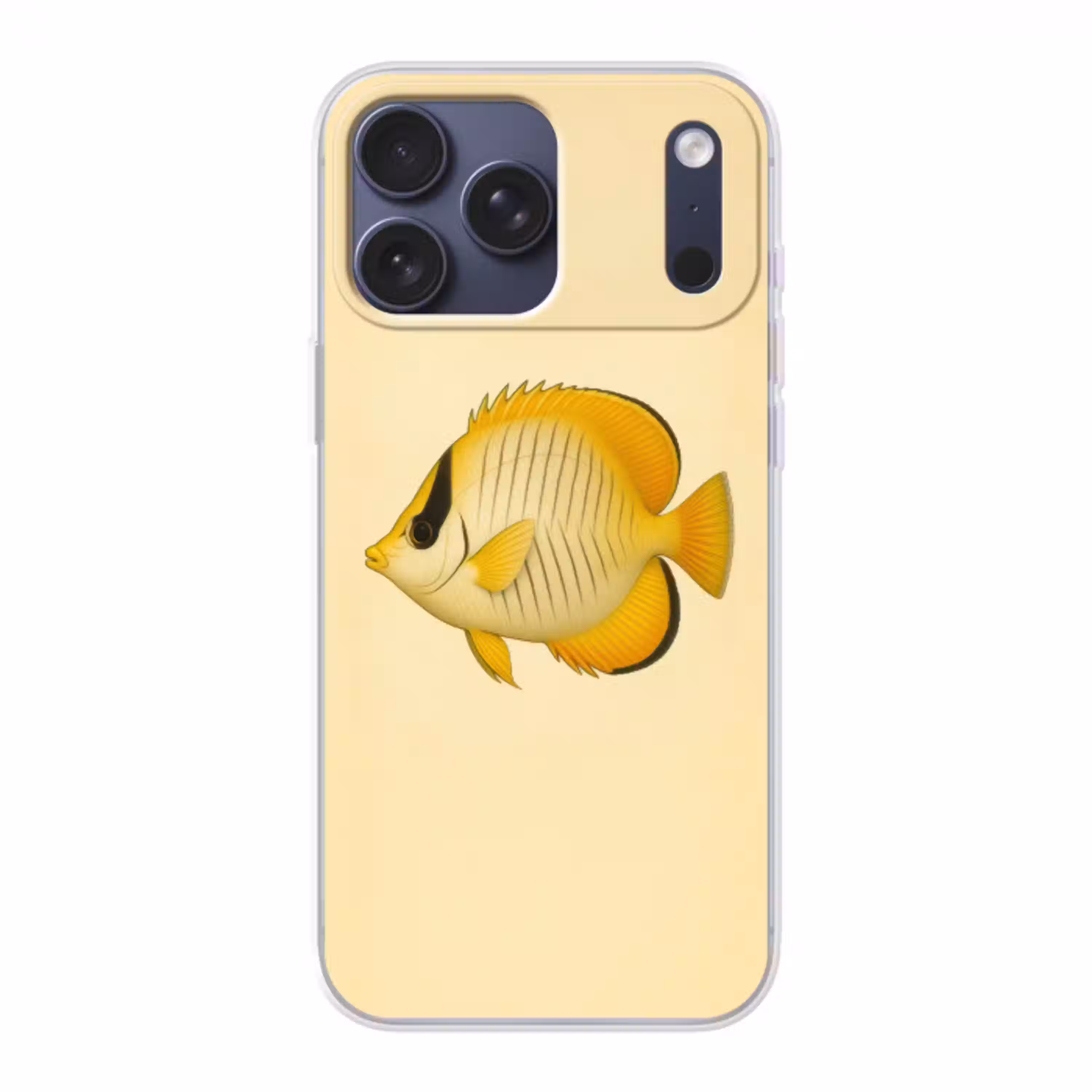 Ovaal - Vis - Geel - Schubben Telefoonhoesje iPhone 17 Pro Max klein -3d