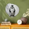 Pinguïn - WC rol - Wit Wandcirkel Organisch Forex 3mm klein -sfeer2
