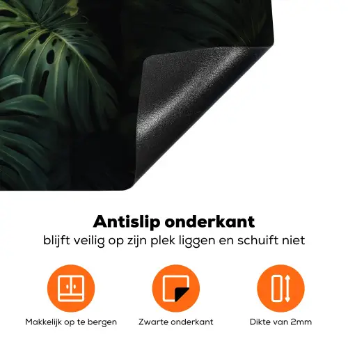 Plant - Monstera - Lichtinval Inductie beschermer vinyl 3mm klein -zzzzzzz-td-onderkant