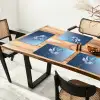 Blauw - Bloem - Glazen - Sierlijk Placemat vinyl groot -zzsfeer4_Kitchenyeah-website