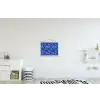 Bubbels - Patroon - Blauw textielposter latten blank klein -kinderkamer