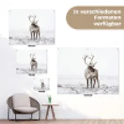 Rendier - Gewei - Sneeuw - Winter tuinposter los doek klein -Xsfeer9_DE