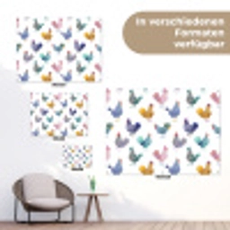 Kippen -Aquarel - Kleurrijk tuinposter los doek klein 239 -Xsfeer9_DE