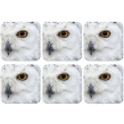 Sneeuwuil - Oog - Wildlife - Wit onderzetter kurk middel -zkaufland3dotto