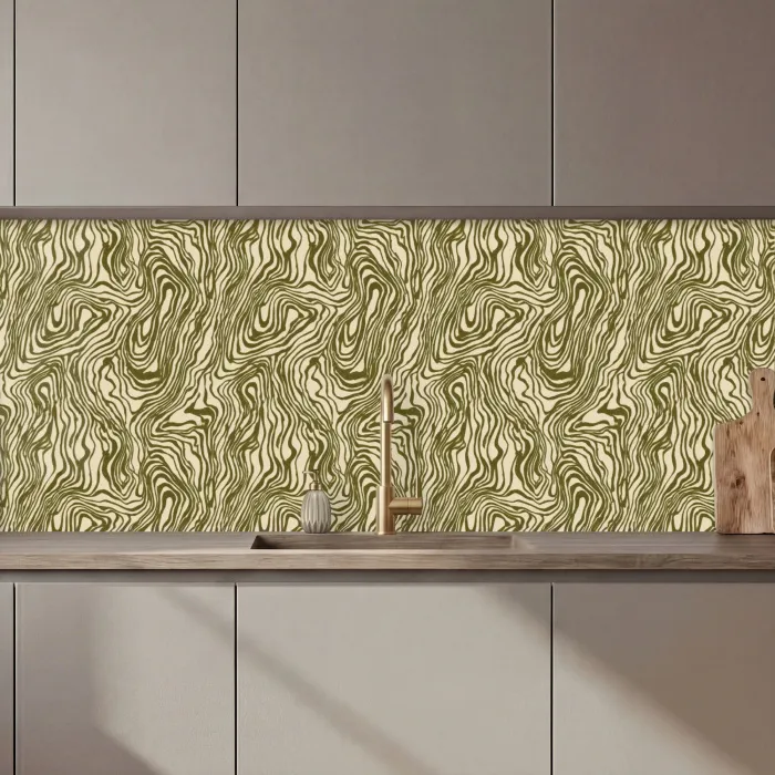 Abstract - Marmer - Groen keuken achterwand 2 middel 871 zz_3dshopping