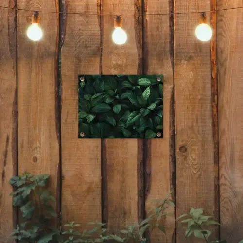 Bladeren - Ovaal - Groen - Nerven tuinposter los doek klein -sfeer1