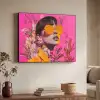 Zonnebril - Oranje - Vrouw - Planten Textielframe zwart klein -sfeer3