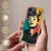 Vrouw - Rode lippen - Expressief - Grafisch Telefoonhoesje iPhone 17 Pro klein -sfeer3_NL
