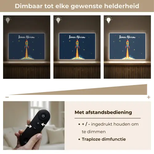 Raket - Rookwolken - Ruimte Light Box met batterij (Wandlamp kind) middel -USP_dimbaarNL