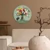Bloemen - Vaas - Kaartje Wandcirkel plexiglas klein -sfeer1