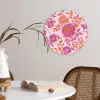 Bloemenpatroon - Roze - Oranje - Bloemen Wandcirkel plexiglas klein -sfeer4