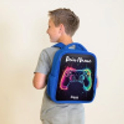 Neon - Controller - Verfspatten - Game Kinderrugzak - Blauw middel -sfeer2