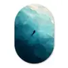 Zee - Silhouet - Abstract - Blauw Wandcirkel Ovaal Forex klein -3d