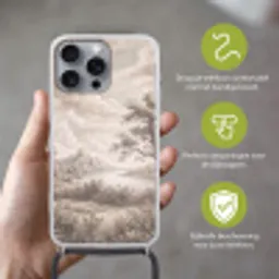 Landschap - Bergen - Meer - Natuur Hoesje iPhone 16 Pro Max met koord klein -sfeer2_NL