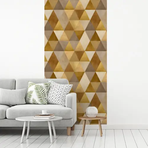Geometrisch - Driehoek - Goud fotobehang vinyl groot 64 -woonkamer
