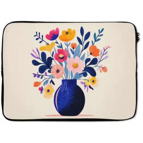 Vaas - Bloemen - Boeket laptophoes neopreen klein -zkaufland3dotto