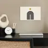 Minimalistisch - Zwarte boog - Gouden cirkel poster papier klein -sfeer1