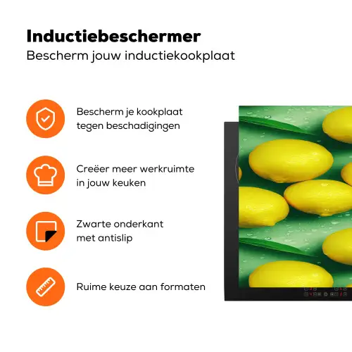 Citroenen - Geel - Groen - Druppels Inductie beschermer vinyl 3mm klein 276 -zzzzzzz-td-ups