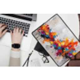 Abstract - Schilderij - Kleurrijk - Dynamisch laptophoes neopreen klein -bureau