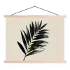 Palmblad - Subtiel - Groen - beige textielposter latten blank klein -3d