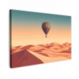 Luchtballon - Woestijn - Zonsondergang - Blauw canvas 2cm klein -z3d